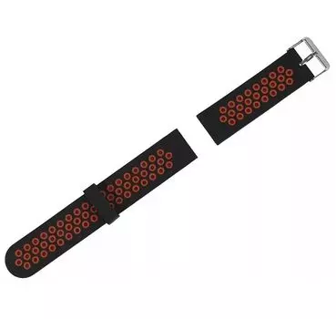 Ремешок Red Line силиконовый для cмарт часов Xiaomi Amazfit GTR 22 mm, черный с красным