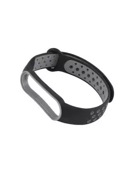 Ремешок Red Line силиконовый двухцветный для Xiaomi Mi Band 5/6, черно-серый УТ000025205