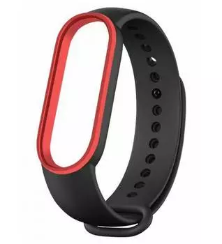 Ремешок Zibelino для Mi Band 5 / 6 Silicone Black-Red ZBS-XIMB5-BLK-R