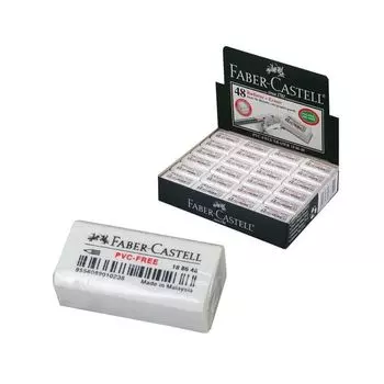 Резинка стирательная FABER-CASTELL (Германия) 7086, для чернографитных и цветных карандашей, 188648, (48 шт.)