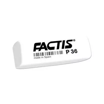 Резинка стирательная FACTIS P 36 (Испания), клиновидная, скошенные края, 56х20х9 мм, ПВХ, CPFP36B, (36 шт.)