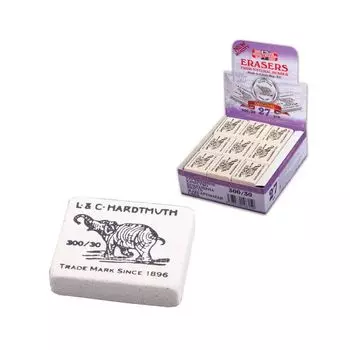 Резинка стирательная KOH-I-NOOR Слон, прямоугольная, 35,5х28,5х10 мм, белая, картонный дисплей, 0300030029KDRU, (27 шт.)