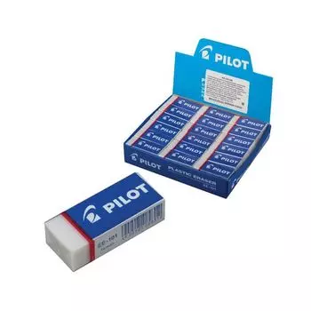 Резинка стирательная PILOT, прямоугольная, 45х20х12 мм, белая, виниловая, картонный держатель, EE-101, (36 шт.)