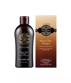 Richenna Шампунь для волос с хной и комплексом восточных трав Gold Henna Clinic Shampoo, 200 мл