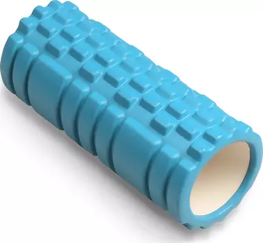 Ролик массажный для йоги INDIGO PVC, IN077, Голубой, 14*33 см