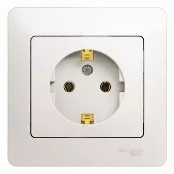 Розетка 1-м Glossa 16А с заземл. в сборе перламутр SchE GSL000642