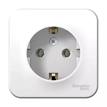 Розетка 1-м ОП BLANCA 16А 250В без шторок с заземл. изол. пласт. бел. SchE BLNRA010111