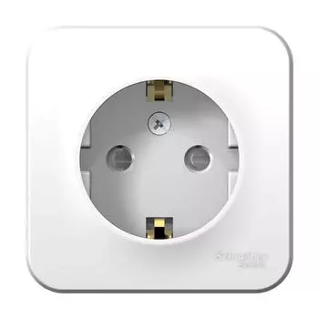 Розетка 1-м ОП BLANCA 16А 250В защ. шторки с заземл. изол. пласт. бел. SchE BLNRA011111