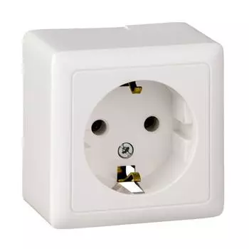 Розетка 1-м ОП Хит 16А с заземл. бел. SchE RA16-133-B