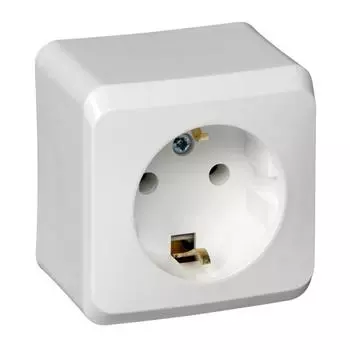 Розетка 1-м ОП Этюд 16А с заземл. бел. SchE PA16-003B