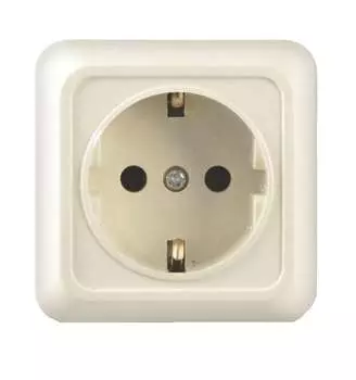 Розетка 1-м ОП Олимп 16А с заземл. сл. кость UNIVersal Б-О0028