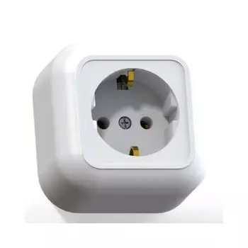 Розетка 1-м ОП Валентина РА16-638 с заземл. бел. Кунцево 7640