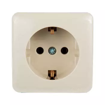 Розетка 1-м ОП VIOLA с заземл. крем. LEZARD 751-0300-122