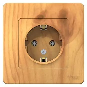 Розетка 1-м СП BLANCA 16А 250В без шторок с заземл. ясень SchE BLNRS001015