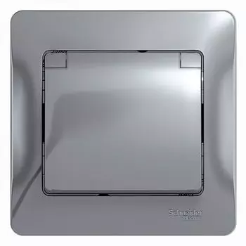 Розетка 1-м СП Glossa 16А с защ. крышкой защ. шторки с заземл. в сборе. SchE GSL000346 уцененный