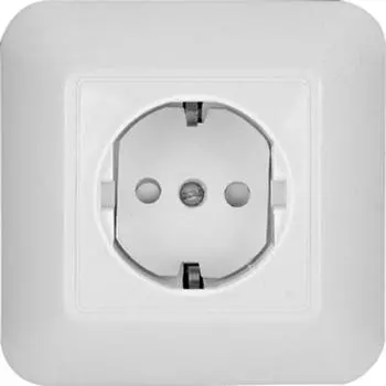 Розетка 1-м СП Прима 16А 250В защ. шторки с заземл. бел. (опт. упак) SchE RS16-004-B