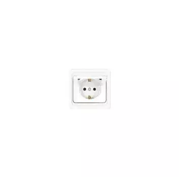 Розетка 1-м СП Валери 16А с защ. крышкой с заземл. бел. UNIVersal В0029