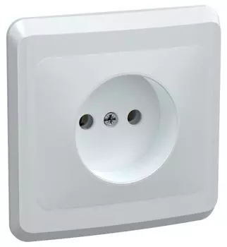 Розетка 1-м СП Вега РС10-2-ВБ без заземл. контакта и защ. штор 10А бел. ИЭК ERV10-K01-10-DM