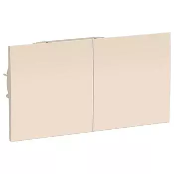 Розетка 2-м ATLAS DESIGN с заземл. защ. шторки со сдвиж. крышкой 16А в сборе беж. SchE ATN000228