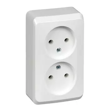 Розетка 2-м ОП Этюд 16А IP20 без заземл. бел. SchE PA16-005B