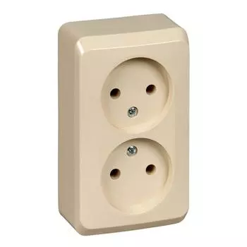 Розетка 2-м ОП Этюд 16А IP20 без заземл. крем. SchE PA16-005K