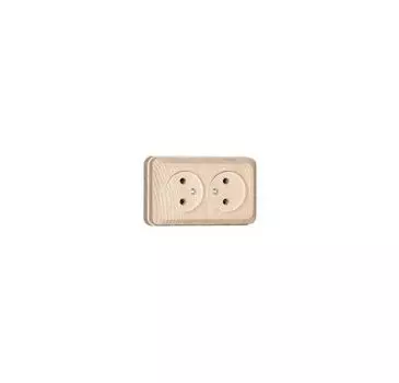Розетка 2-м ОП Олимп 16А сосна UNIVersal 5560858