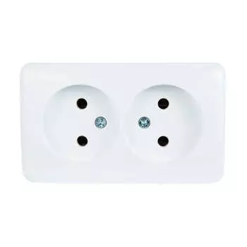 Розетка 2-м ОП VIOLA без заземл. бел. LEZARD 751-0200-128