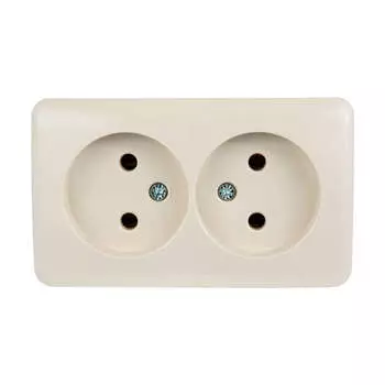 Розетка 2-м ОП VIOLA без заземл. крем. LEZARD 751-0300-128