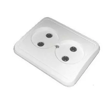 Розетка 2-м СП 10А IP20 без заземл. бел. БЕЛТИЗ РС10-012