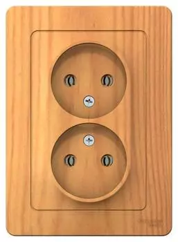 Розетка 2-м СП BLANCA 16А 250В без шторок без заземл. ясень SchE BLNRS000025