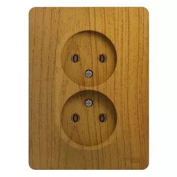 Розетка 2-м СП Glossa 16А IP20 без заземл. в сборе дер. дуб SchE GSL000520