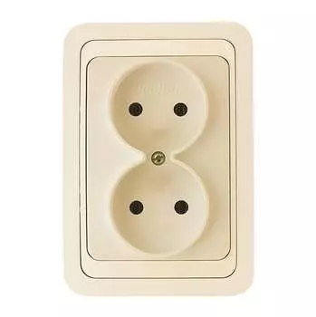 Розетка 2-м СП Mimoza 16А IP20 без заземл. крем/крем. Makel 25017