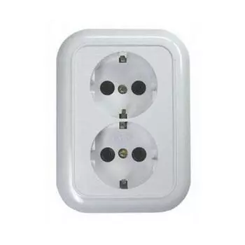 Розетка 2-м СП с заземл. бел. БЕЛТИЗ РС 16-009 Молодечно