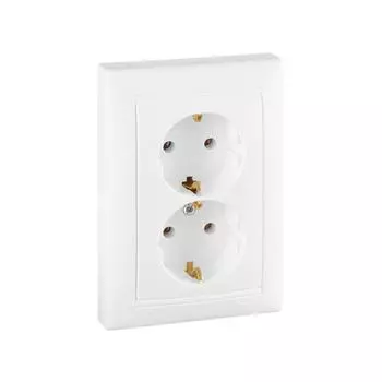 Розетка 2-м СП Valena 2К+3 с заземл. нем. станд. бел. (DIY-упак.) Leg 694272