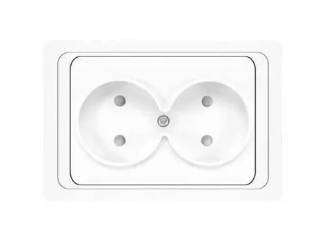 Розетка 2-м СП Валери 16А IP20 защ. шторки бел. Universal В0102x