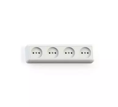 Розетка 4-м ОП Оптима 16А РА16-402 (в компл. с монтажной пластиной) сл. кость Кунцево 8050