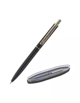 Ручка бизнес-класса шариковая BRAUBERG Larghetto, СИНЯЯ, корпус черный с хромированными деталями, линия письма 0,5 мм, 143476