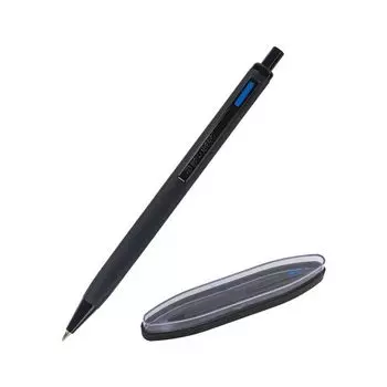 Ручка бизнес-класса шариковая BRAUBERG Nota, СИНЯЯ, корпус черный, трехгранная, линия письма 0,5 мм, 143488