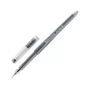 Ручка гелевая BRAUBERG DIAMOND, ЧЕРНАЯ, игольчатый узел 0,5 мм, линия письма 0,25 мм, 143379 (24 шт.)