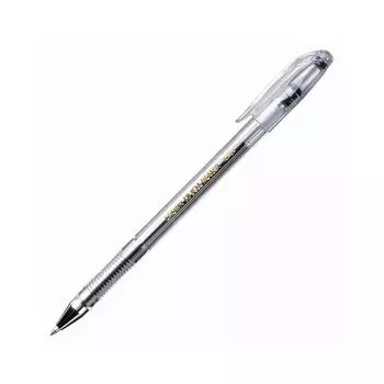 Ручка гелевая CROWN Hi-Jell, ЧЕРНАЯ, корпус прозрачный, узел 0,5 мм, линия письма 0,35 мм, HJR-500B, (24 шт.)