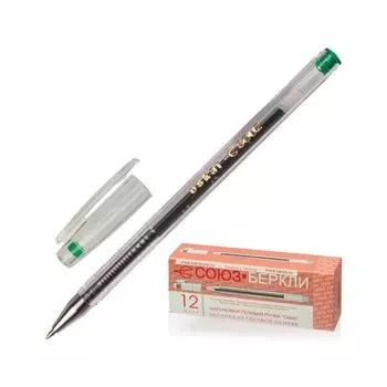 Ручка гелевая СОЮЗ Oskar, ЗЕЛЕНАЯ, корпус прозрачный, узел 0,7 мм, линия письма 0,4 мм, РГ 155-04, (36 шт.)