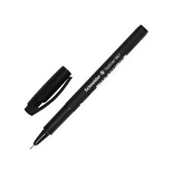 Ручка капиллярная SCHNEIDER (Германия) Topliner 967, ЧЕРНАЯ, черный корпус, линия письма 0,4 мм, 9671, (10 шт.)