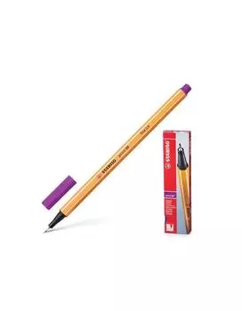 Ручка капиллярная STABILO Point, СИРЕНЕВАЯ, корпус оранжевый, линия письма 0,4 мм, 88/58, (10 шт.)