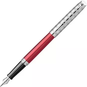 Ручка перьев. Waterman Hemisphere Deluxe (2117789) Marine Red F сталь нержавеющая подар.кор.
