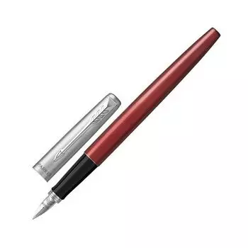 Ручка перьевая PARKER Jotter Kensington Red CT, корпус красный, детали из нержавеющей стали, синяя, 2030949