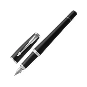 Ручка перьевая PARKER Urban Core Muted Black CT, корпус черный матовый лак, хромированные детали, синяя, 1931592