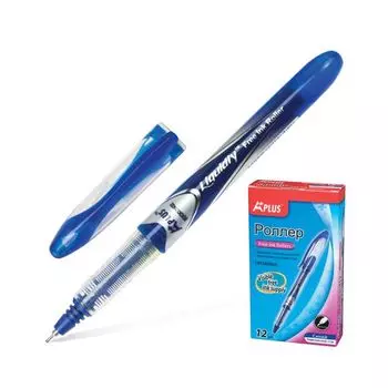 Ручка-роллер BEIFA (Бэйфа) A Plus, СИНЯЯ, корпус с печатью, узел 0,5 мм, линия письма 0,33 мм, RX302602-BL, (12 шт.)