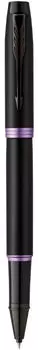 Ручка роллер Parker IM Vibrant Rings T315 (CW2172950) Amethyst Purple PVD F черн. черн. подар.кор. сменный стержень 1стерж. линия 0.5мм кругл. телескопич.корпус