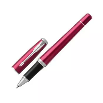 Ручка-роллер PARKER Urban Core Vibrant Magenta CT, корпус пурпурный глянцевый лак, хромированные детали, черная, 1931590