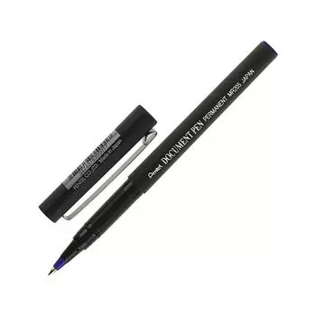 Ручка-роллер PENTEL (Япония) Document Pen, СИНЯЯ, корпус черный, узел 0,5 мм, линия письма 0,25 мм, MR205-C